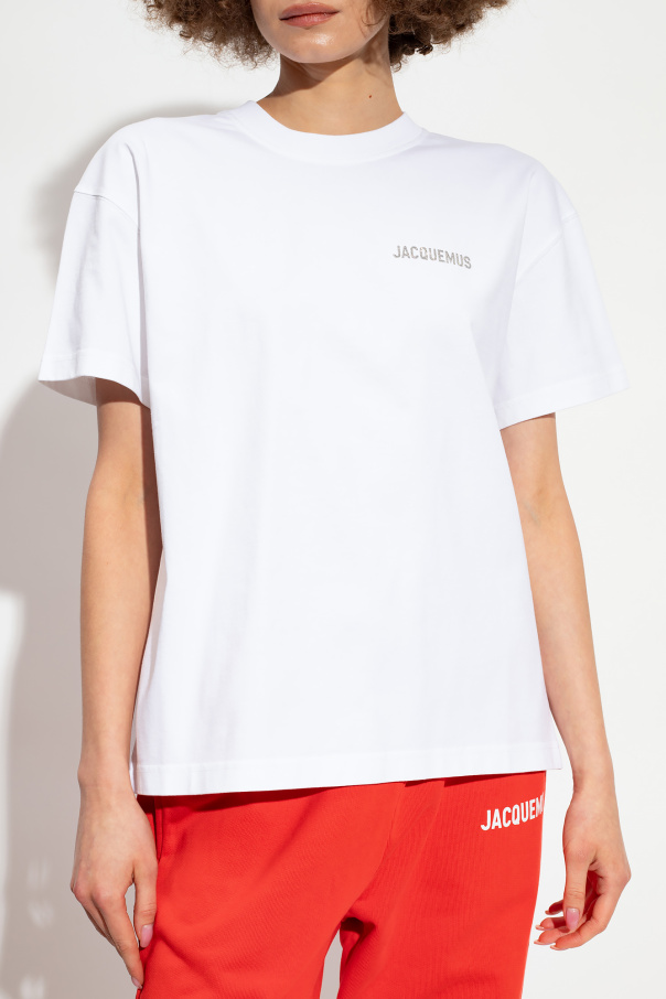 Tシャツ・カットソー JACQUEMUS FW23 CAMICIA (233SH0481454 1EH) White 'Fiesta' T - shirt with logo Jacquemus